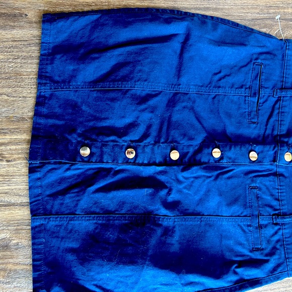 Lady Sun cotton skirt, royal blue, with silver buttons size 36 (M) - Picture 1 of 3